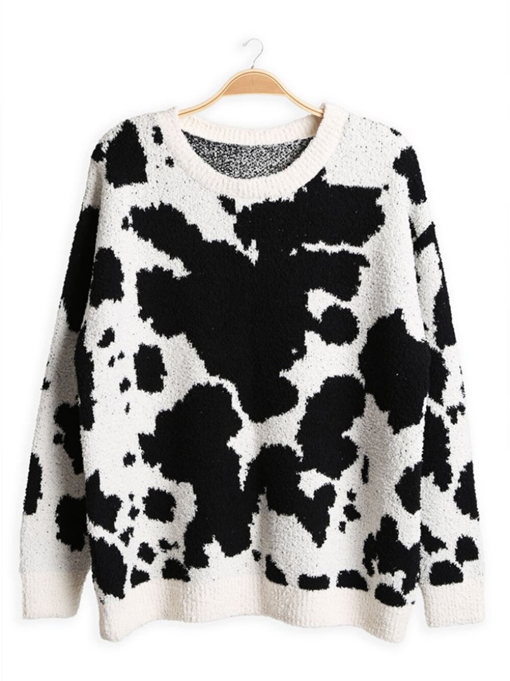 Cow Pattern Crew Neck Sweater